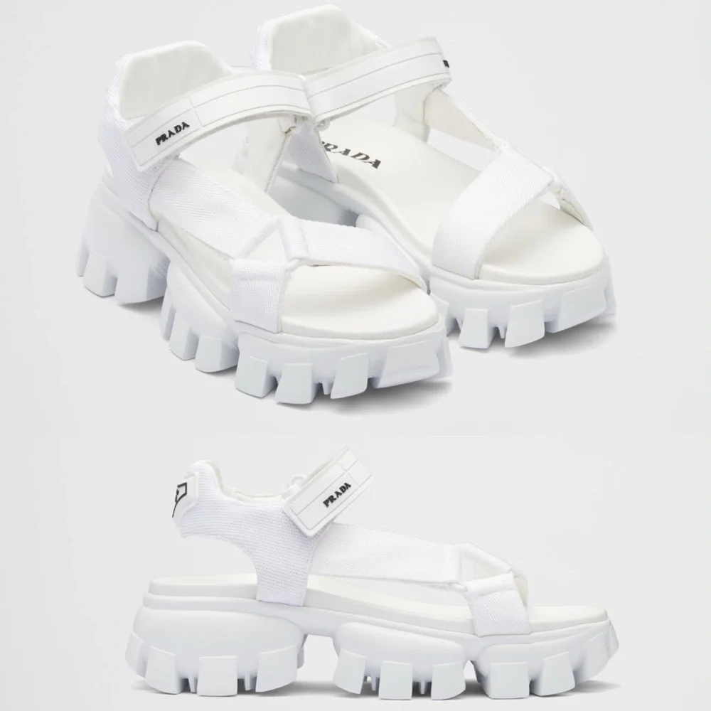 PRADA Authentic Sporty Woven Nylon Tape Sandals - Picture 3 of 16